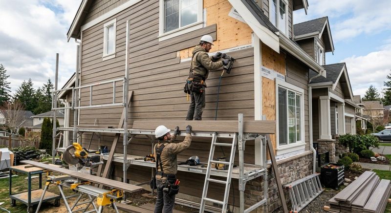 Faux Wood Siding Installation in Middlebury, CT